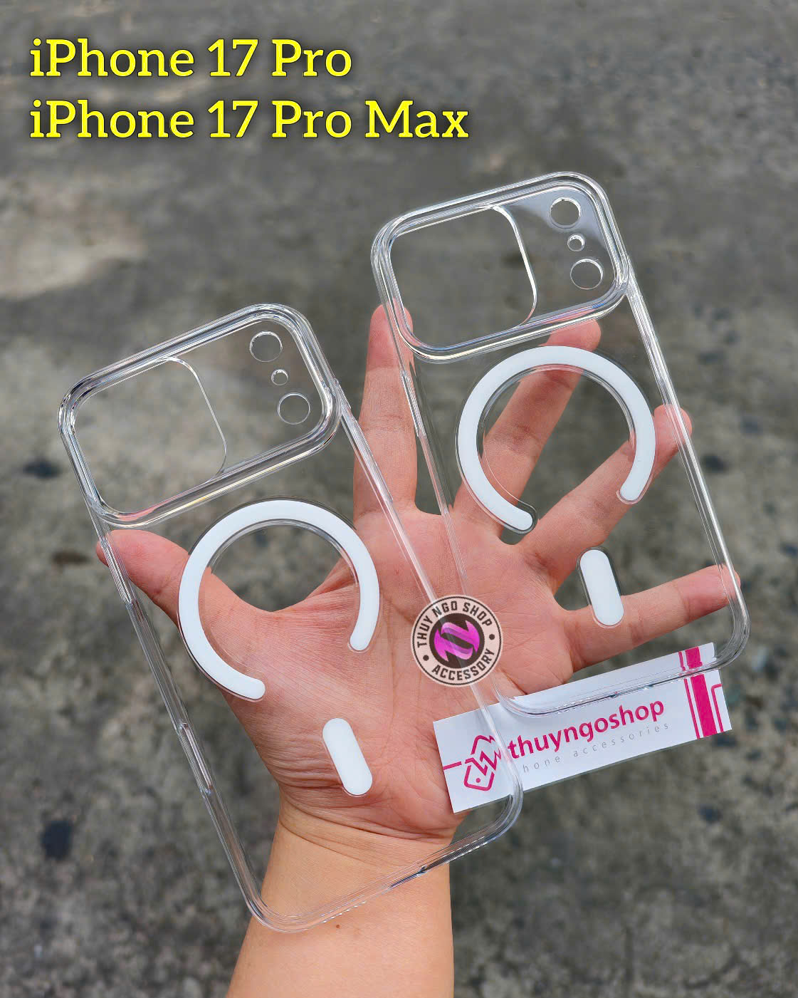 Ốp lưng chống ố siêu trong suốt (ốp cứng loại mỏng) iPhone 17 Pro Max