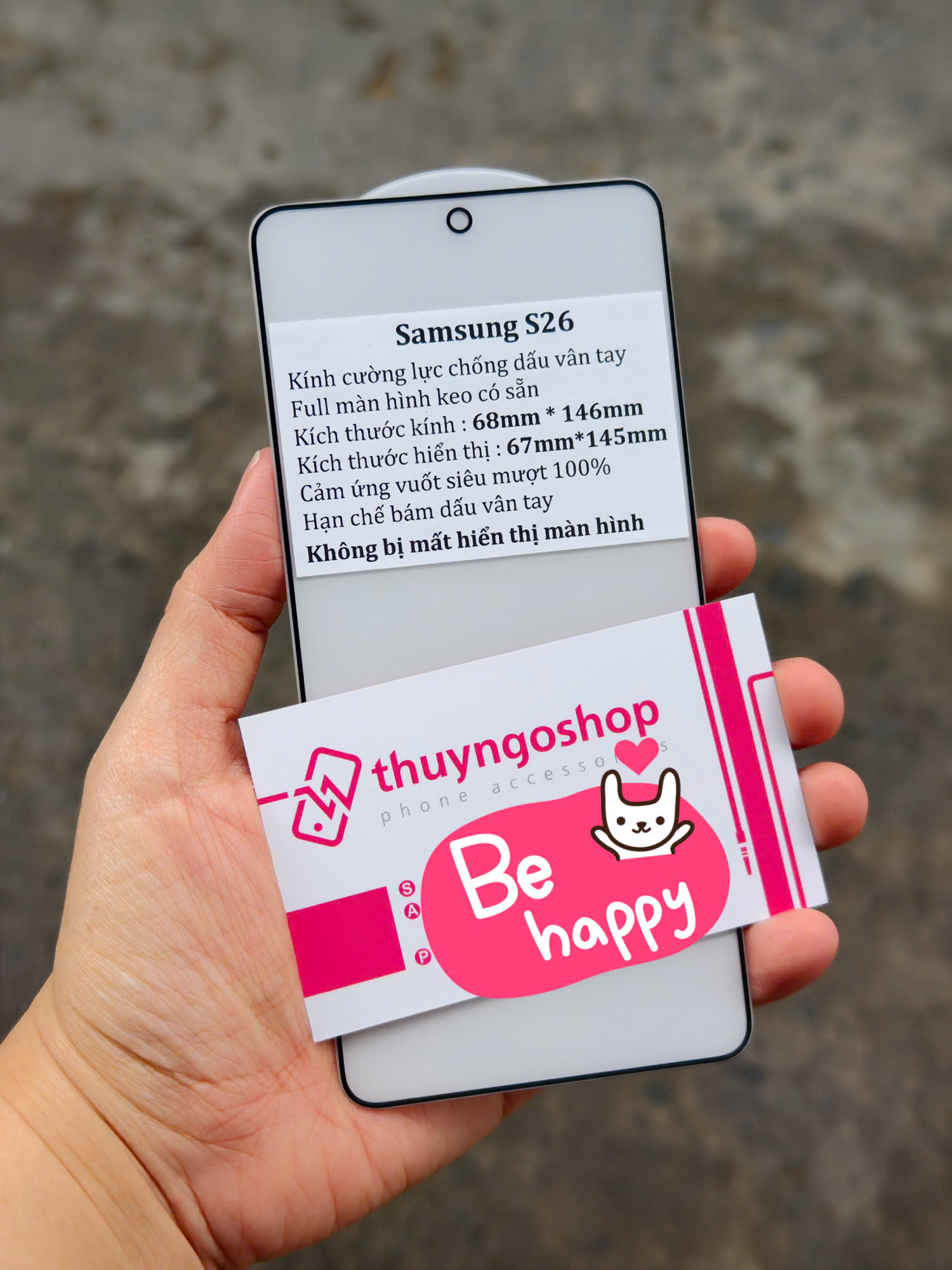 Kính cường lực mờ chống vân tay Samsung S26