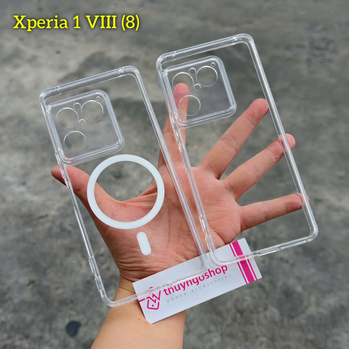 [Lưng cứng viền dẻo] Ốp lưng trong suốt full camera Sony Xperia 1 VIII (8) 
