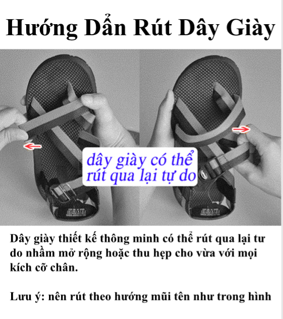 Hướng dẩn cách rút dây giày Sandal Vento mã số NV65 và NV117