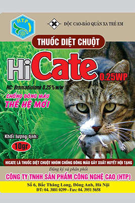 THUỐC TRỪ CHUỘT HICATE 0.25WP