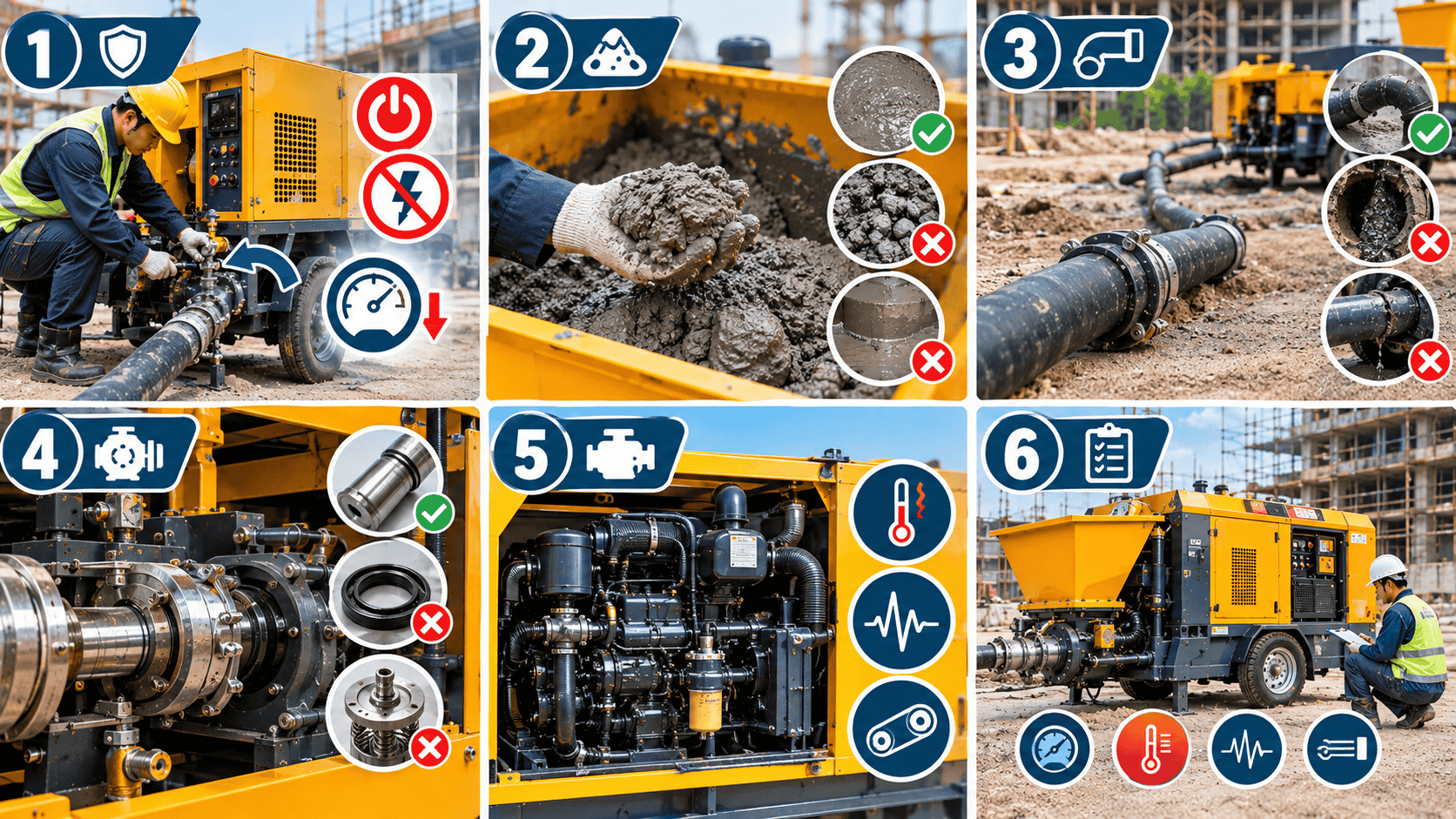 Máy Bơm Vữa Bị Rung, Bị Nóng: Nguyên Nhân Và Cách Khắc Phục
