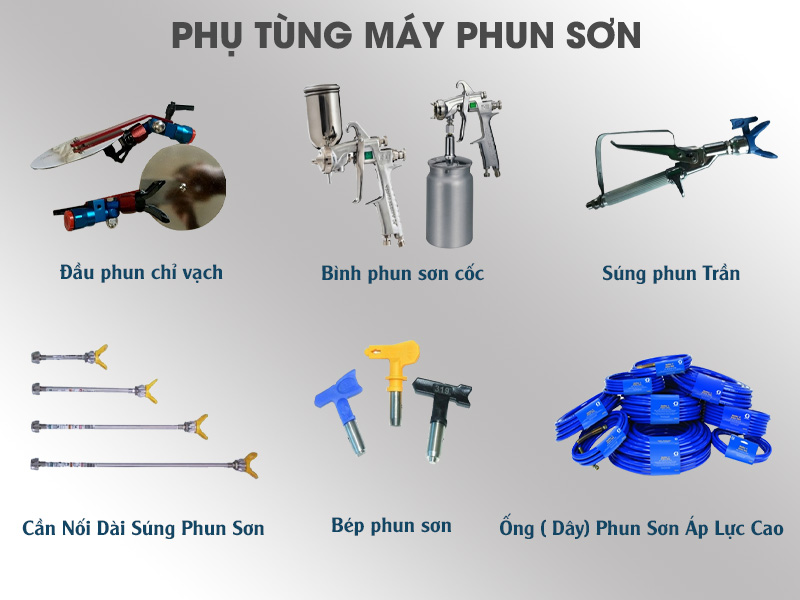 Phụ kiện máy phun sơn: những bộ phận không thể thiếu khi thi công