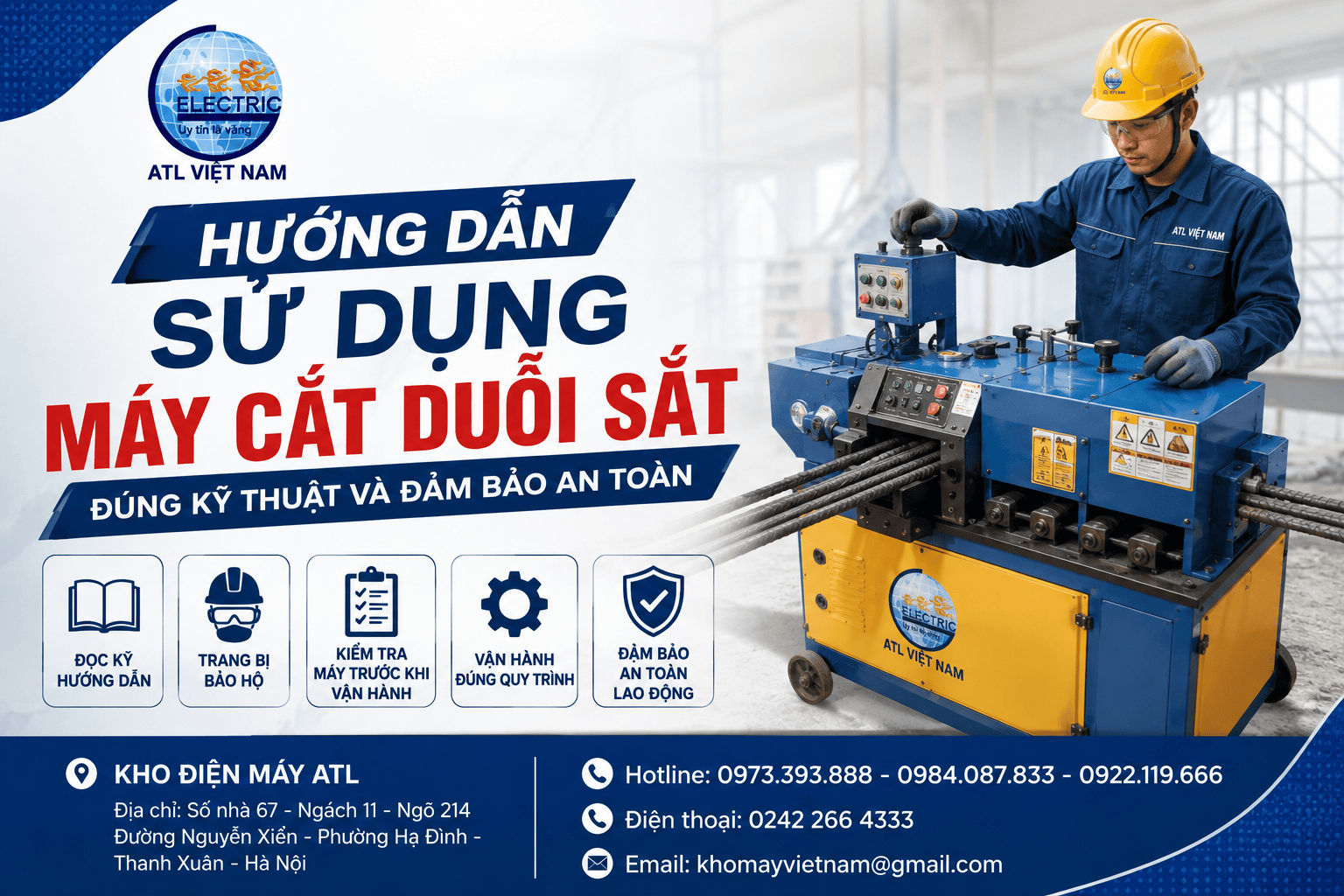 Hướng dẫn sử dụng máy cắt duỗi sắt đúng kỹ thuật và đảm bảo an toàn