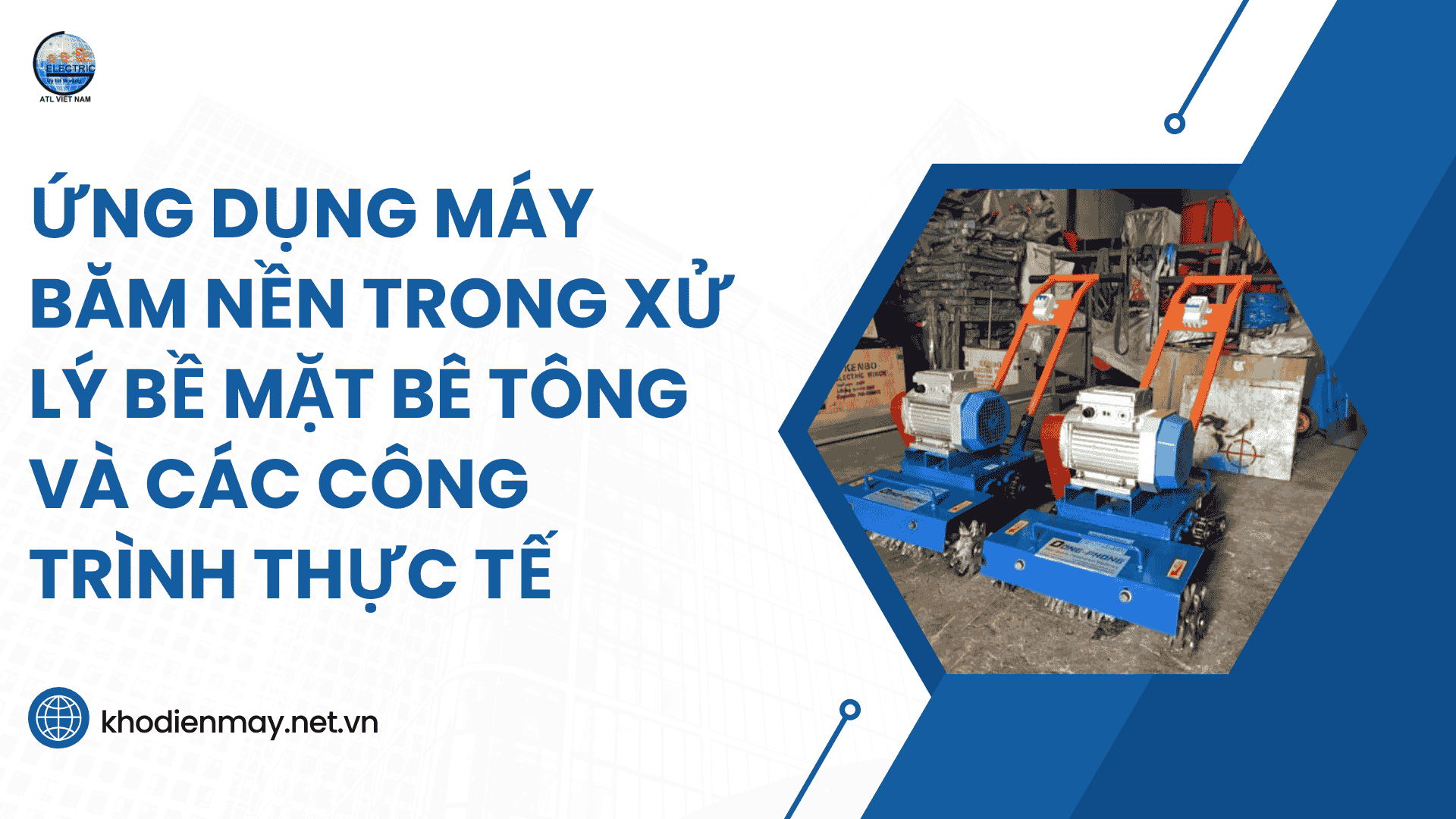 Ứng dụng máy băm nền trong xử lý bề mặt bê tông và các công trình thực tế