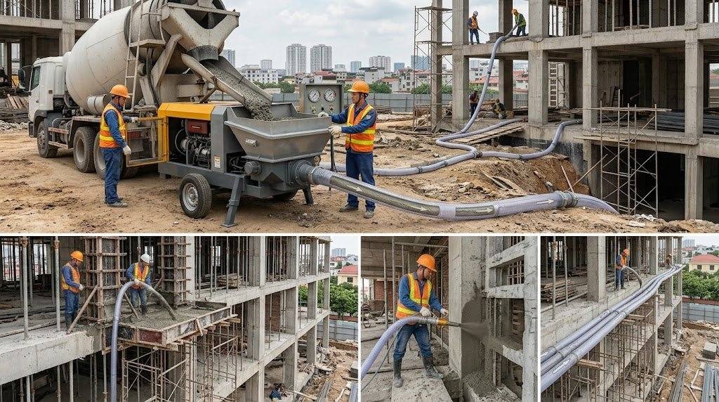 Máy Bơm Phun Vữa Là Gì? Phân Biệt Với Máy Bơm Vữa Thông Thường