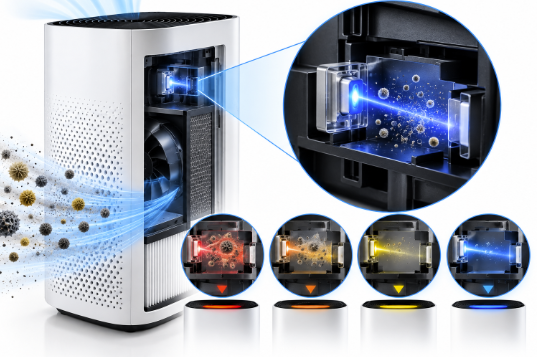 Cảm Biến Bụi Trên Máy Lọc Không Khí Hoạt Động Như Thế Nào?