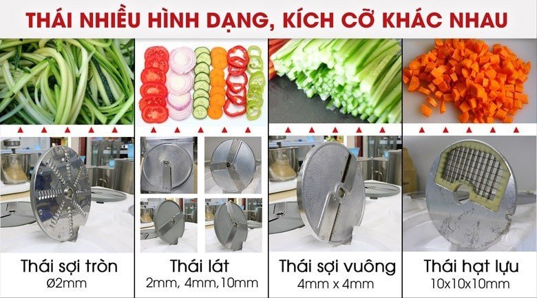 Bộ 6 lưỡi dao sắc bén, cắt rau củ nhiều hình dạng và kích cỡ