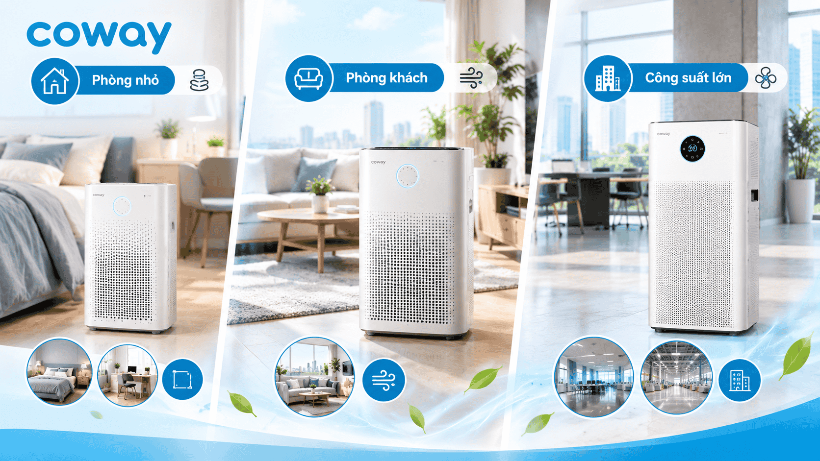 Các dòng máy lọc không khí Coway phổ biến
