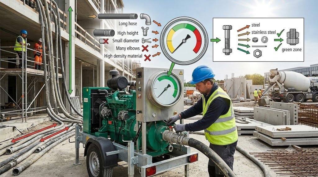 Cách chọn máy bơm vữa theo áp suất