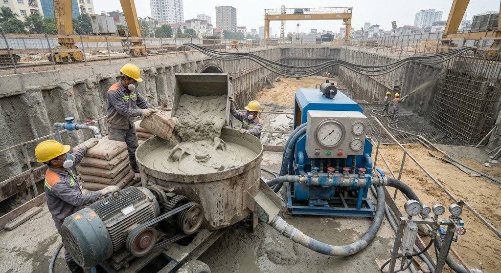 Cách chọn máy bơm vữa theo lưu lượng