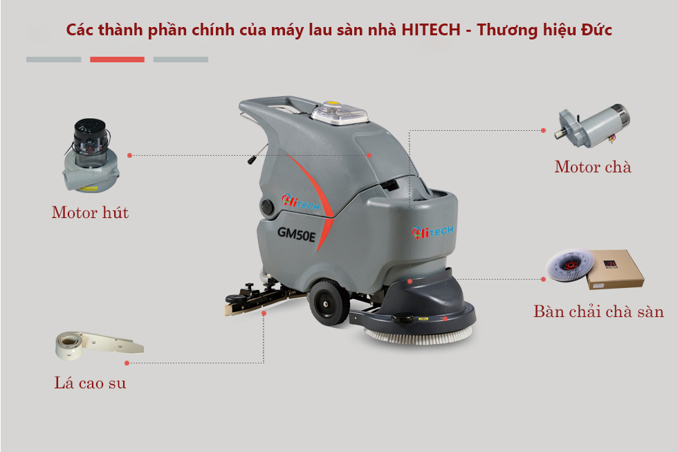 Cấu tạo của máy chà sàn nhà xưởng