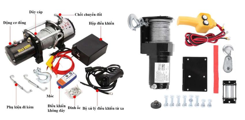 Cấu tạo của máy tời điện