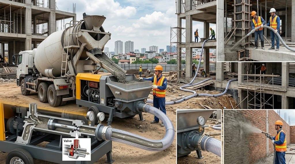 Cấu tạo và nguyên lý hoạt động của máy bơm phun vữa