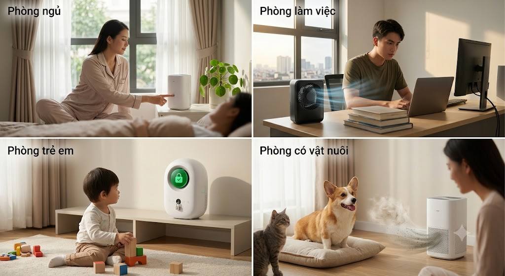 Chọn máy lọc không khí dưới 20m² theo từng nhu cầu sử dụng