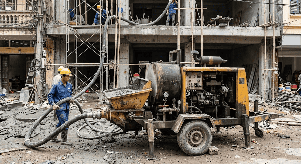 Đặc điểm của máy bơm vữa di động