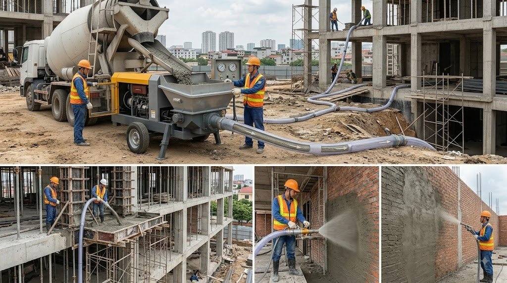 Đặc điểm nổi bật của máy bơm phun vữa