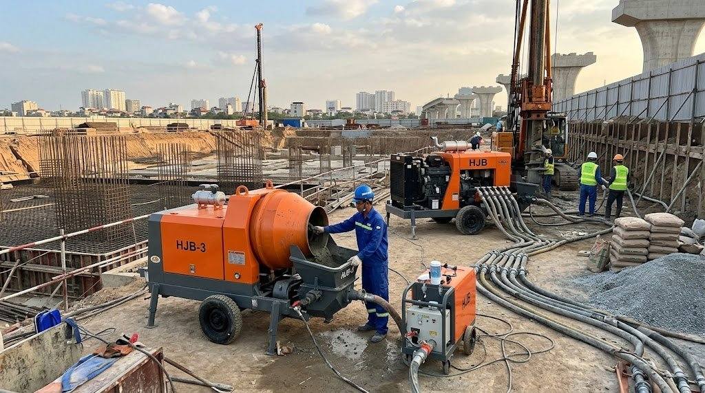 Giá máy bơm vữa HJB hiện nay bao nhiêu?