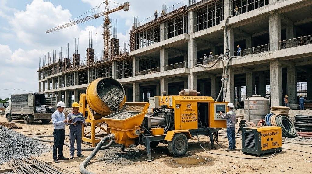 Kinh nghiệm chọn máy bơm vữa công suất lớn
