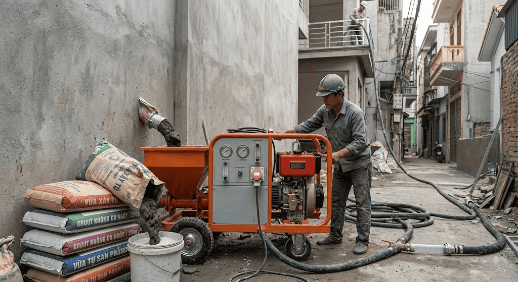 Kinh nghiệm chọn máy bơm vữa di động