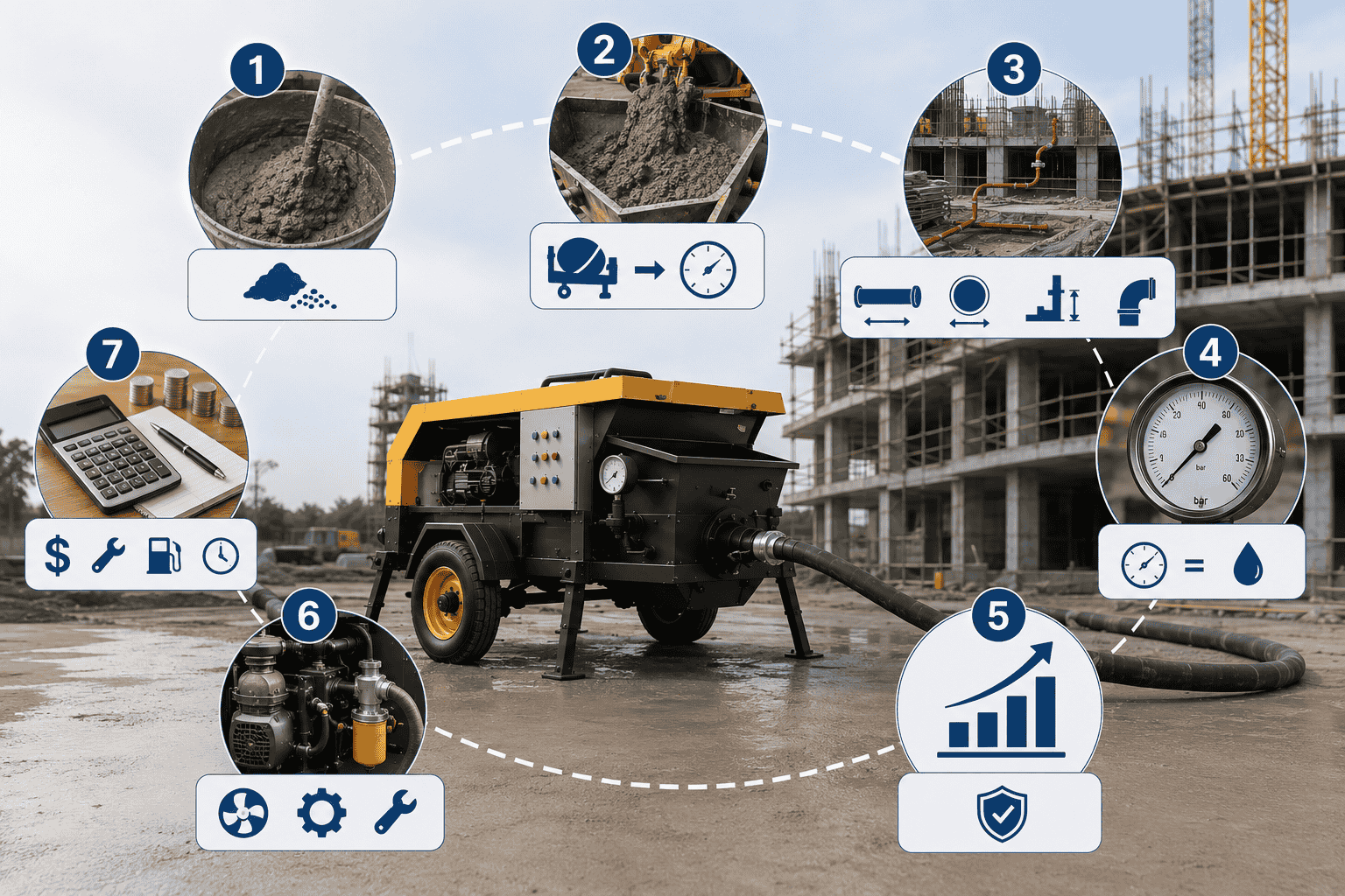 Kinh nghiệm chọn máy bơm vữa lưu lượng lớn, áp lực cao