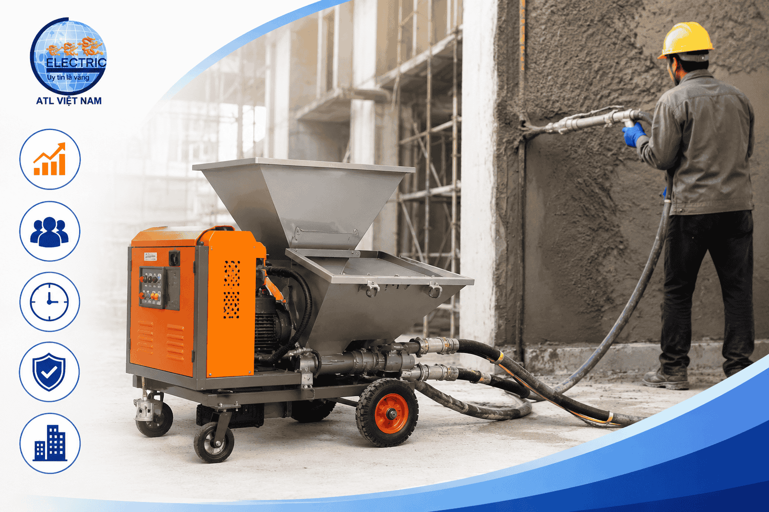 Lợi ích khi sử dụng máy bơm vữa