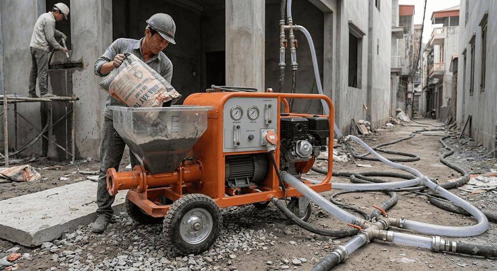 Lưu lượng máy bơm vữa là gì?