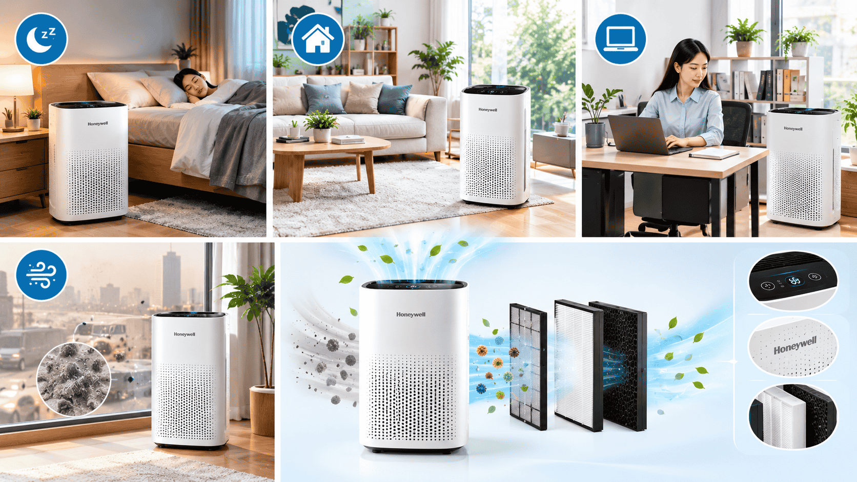Máy lọc không khí Honeywell phù hợp với những không gian nào?