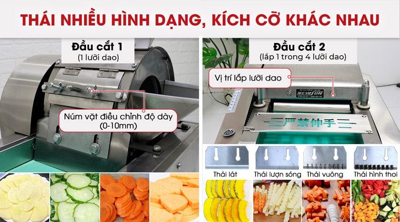 Máy thái rau củ YQC1000 thái đa năng, đa dạng kích thước