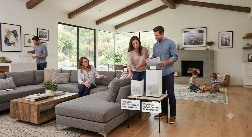 Những sai lầm khi chọn máy lọc không khí phòng khách