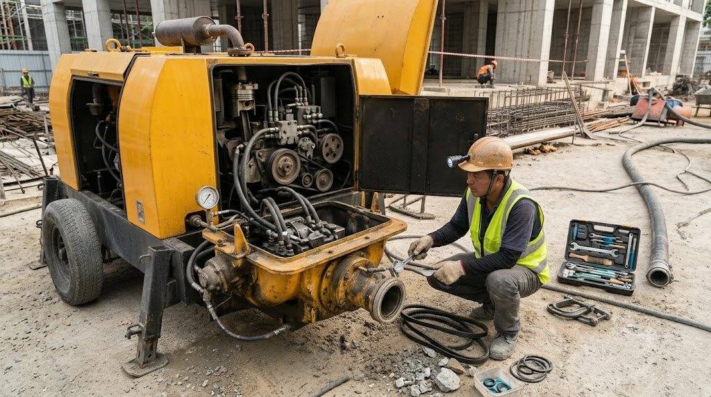 Quy trình kiểm tra máy bơm vữa khi không hút vữa