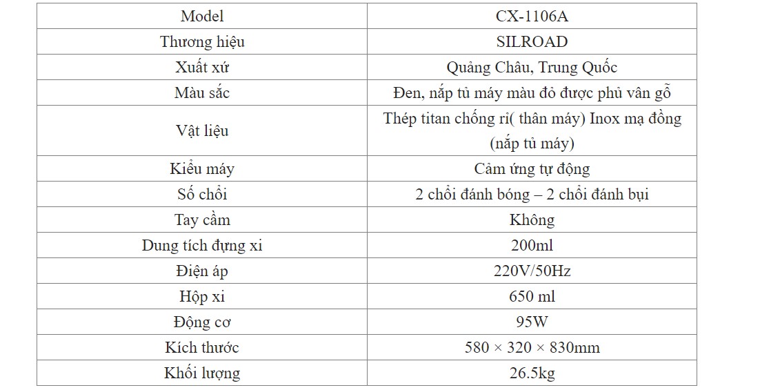 Máy đánh giày Silroad CX 1106A