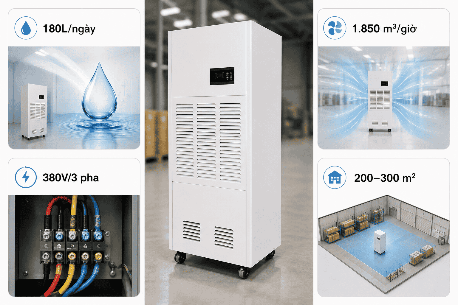 Ưu điểm của máy hút ẩm công nghiệp Kasami KD-180
