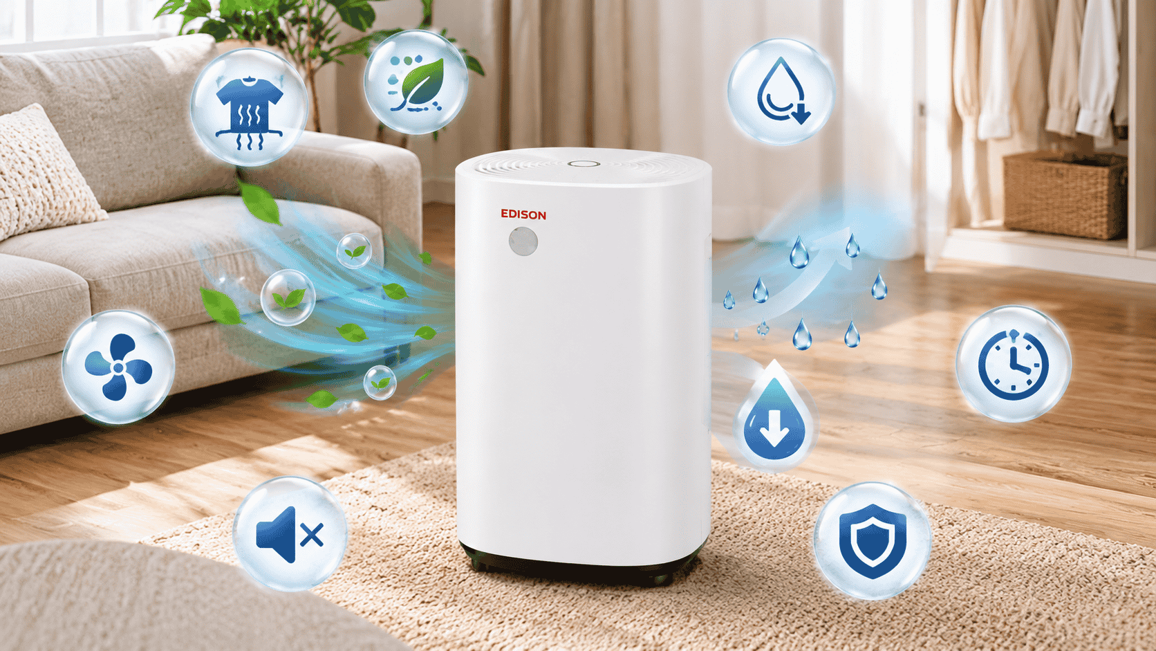 Ưu điểm của máy hút ẩm Edison ED-27BE