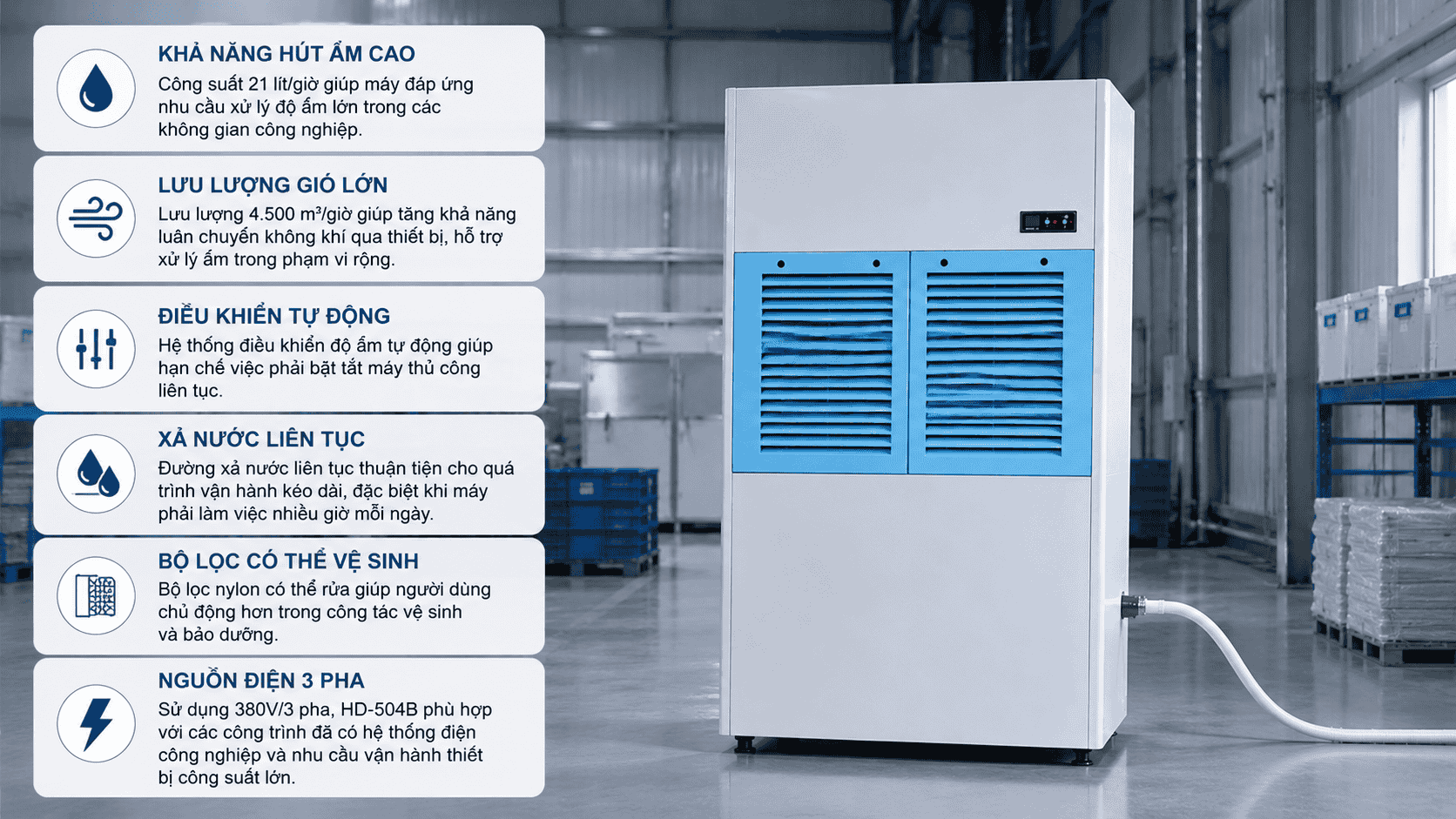 Ưu điểm của máy hút ẩm Harison HD-504B