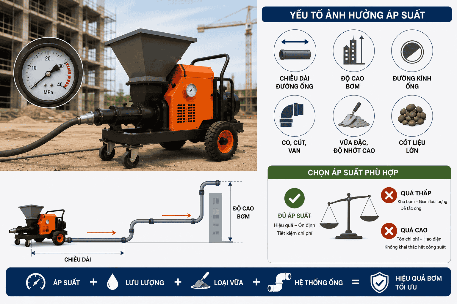 Kiểm tra áp suất và khả năng bơm