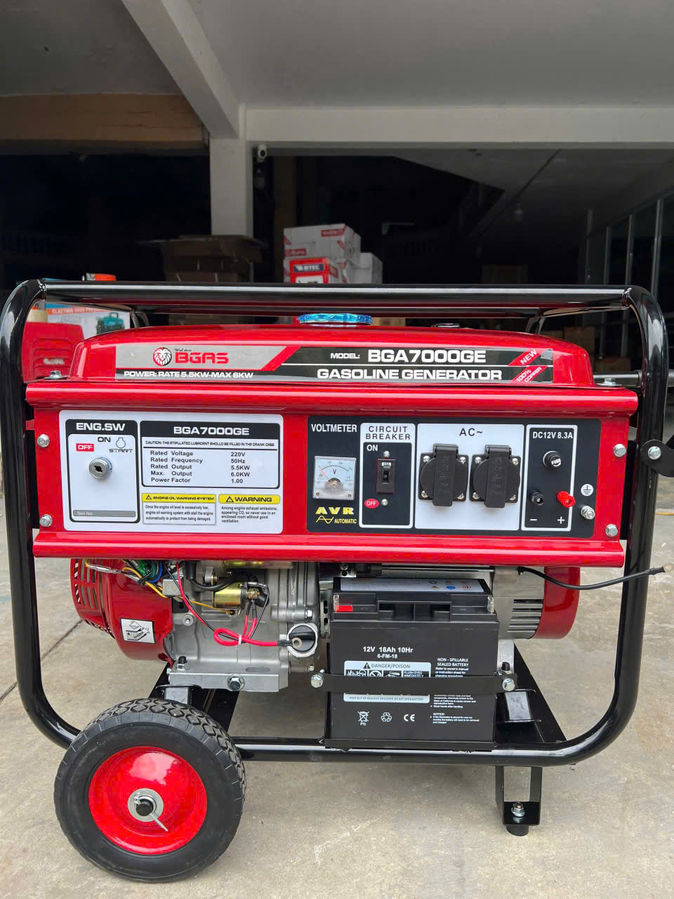 Máy phát điện chạy xăng 5.5Kw Bgas BGA7000GE