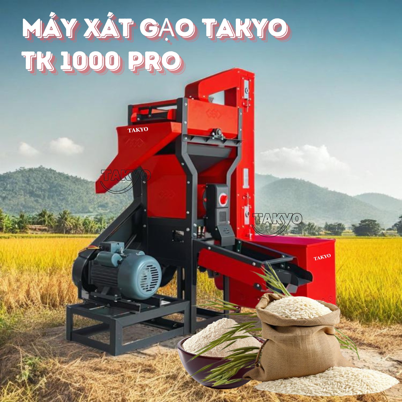 Máy xát gạo liên hoàn Takyo TK 1000 Pro