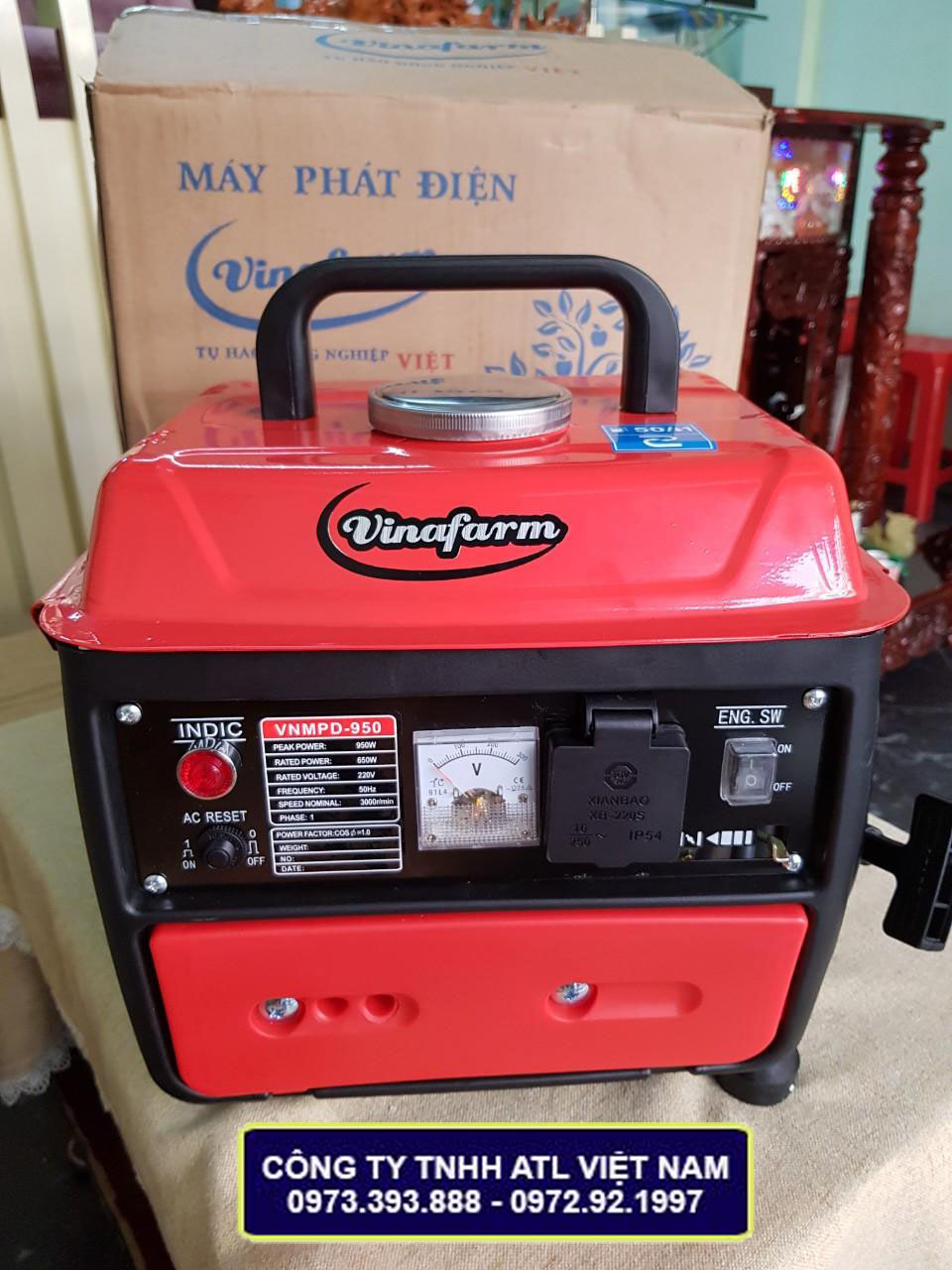 Máy phát điện chạy xăng mini VINAFARM VN950
