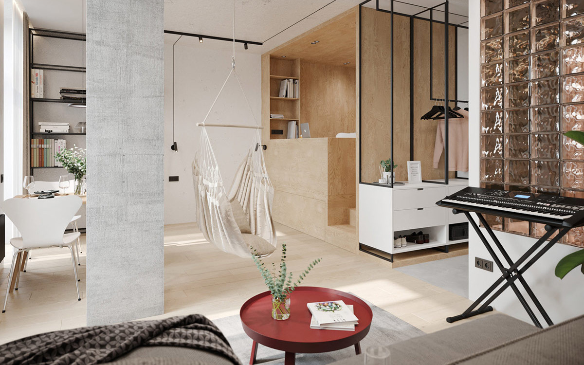 Ngắm không gian nhà nhỏ chưa tới 50m² được dày công thiết kế theo phong cách công nghiệp vừa đơn giản nhưng sang trọng
