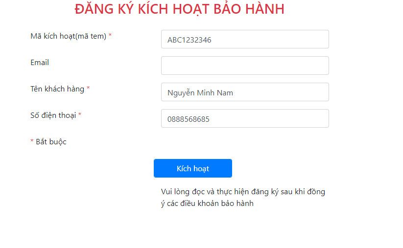 HƯỚNG DẪN KÍCH HOẠT BẢO HÀNH HƯỚNG DẪN KÍCH HOẠT BẢO HÀNH