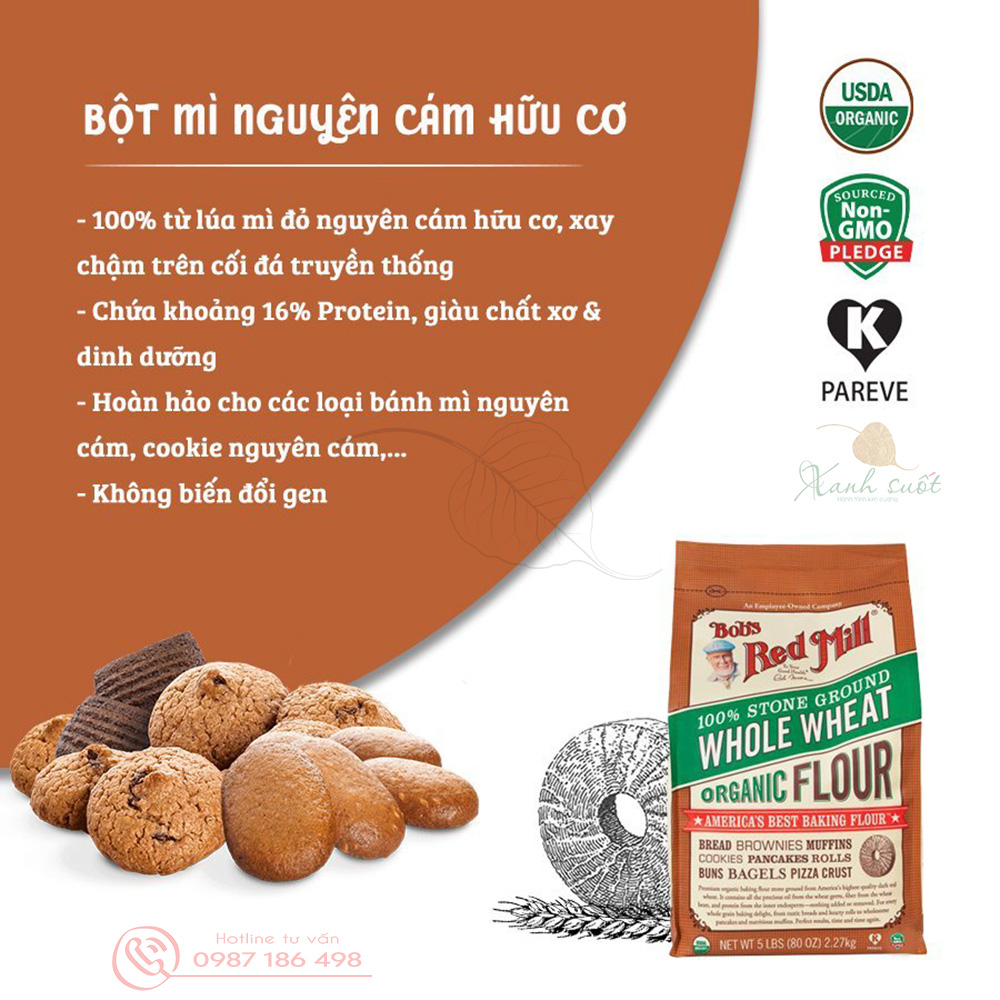 làm bánh bằng bột mỳ nguyên cám hữu cơ