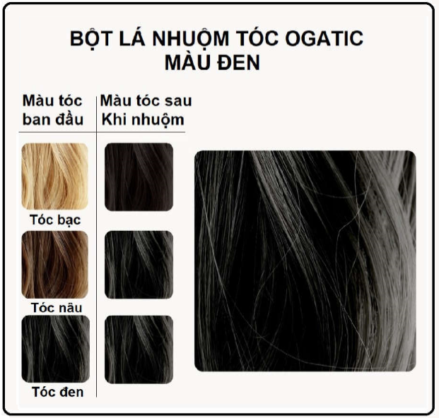 Bột lá nhuộm tóc Ogatic- Màu đen Xanh: Nếu bạn muốn có một mái tóc mới đầy màu sắc, hãy thử sức với nhuộm tóc bằng bột lá Ogatic màu đen xanh. Đây là sự lựa chọn tuyệt vời để mang lại một diện mạo mới cho bạn.