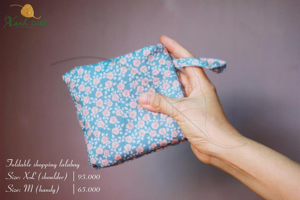 Túi vải handmade cầm tay tự gập