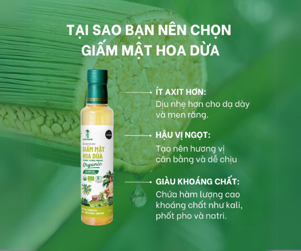 tại sao bạn nên chọn giấm mật hoa dừa