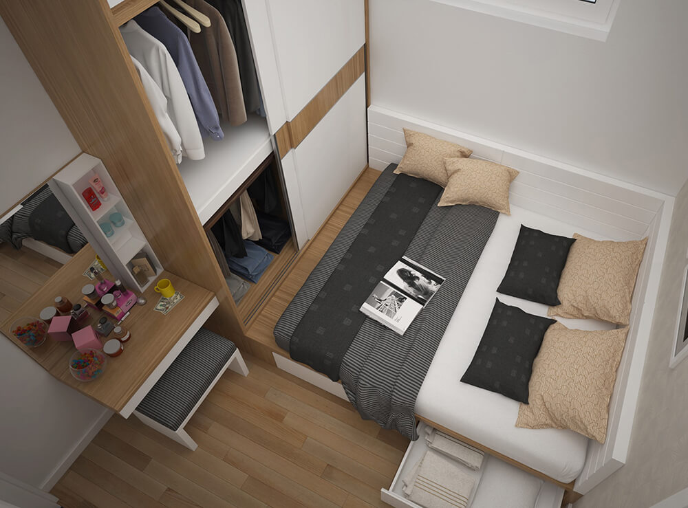 Giường ngủ thông minh cho không gian nhỏ:
Đừng lo lắng về không gian nhỏ trong căn phòng ngủ của bạn nữa. Với giường ngủ thông minh vừa có tính thẩm mỹ, vừa mang lại sự tiện lợi với rất nhiều tính năng tiện ích như giá đỡ thiết bị điện tử, bàn làm việc, tay vịn ấn tượng. Chúng tôi cam đoan sẽ đem đến cho bạn những giải pháp nội thất thông minh giúp bạn tận dụng tối đa không gian phòng ngủ của mình.