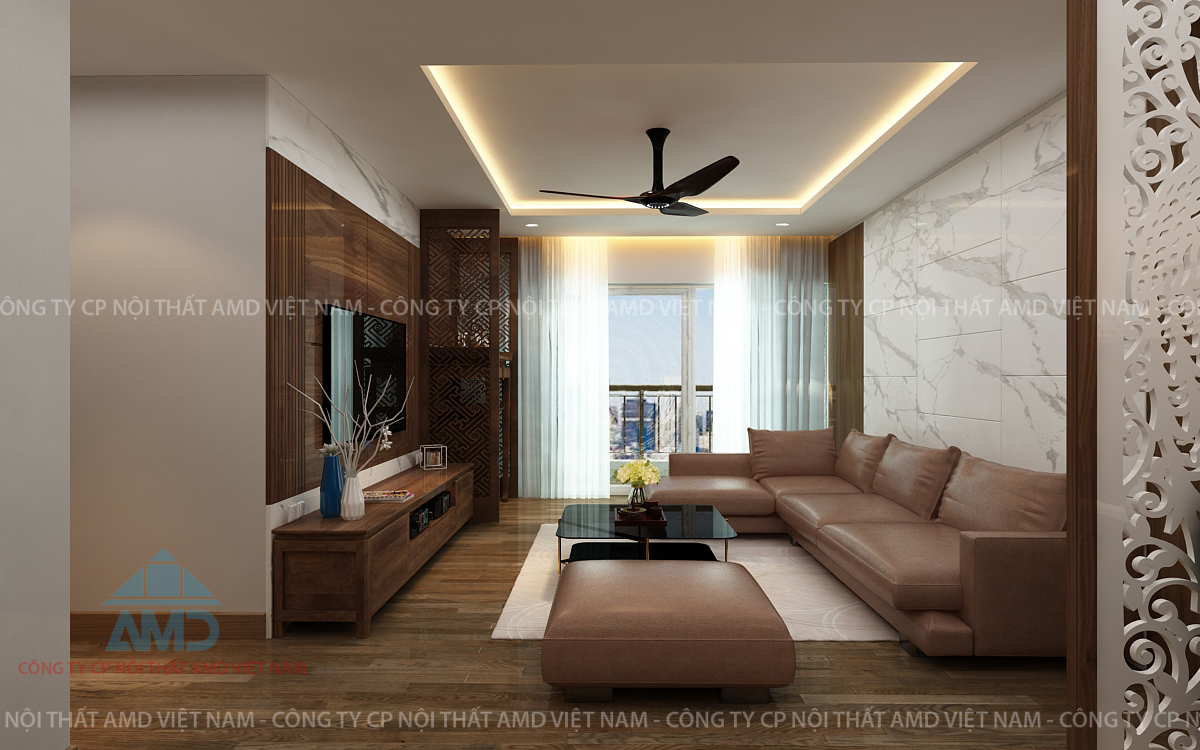 Gợi ý thiết kế không gian phòng khách theo phong cách hiện đại tối giả