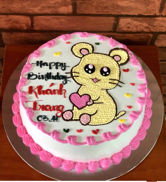 Bánh kem bơ bé gái và chuột  Bánh sinh nhật cho bé gái 16  Tiny Pretty  Cake