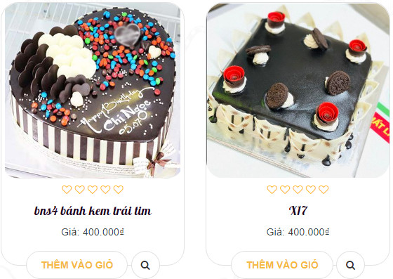 Bánh kem Chocolate trái tim và vuông lãng mạn