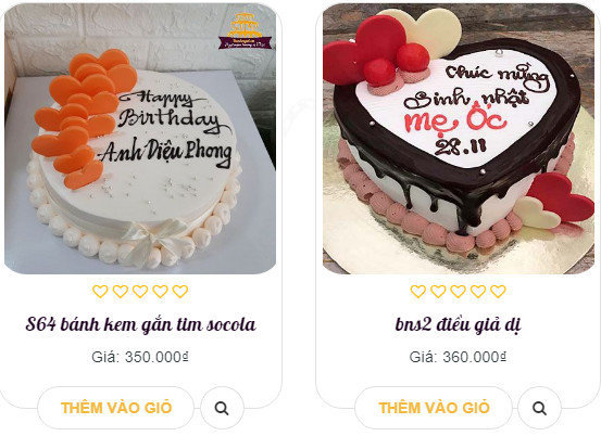 Bánh kem gắn trái tim chocolate 